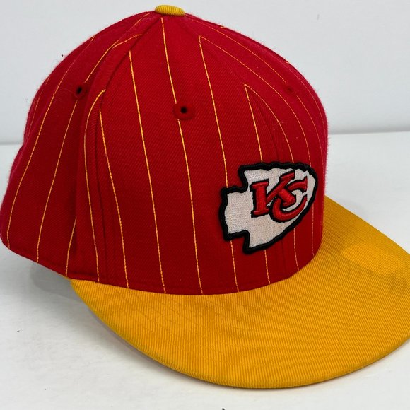 Reebok Fitted Cap Size 7 7/8 Red Yellow Wool NFL Kansas City Cheifs - Picture 1 of 6